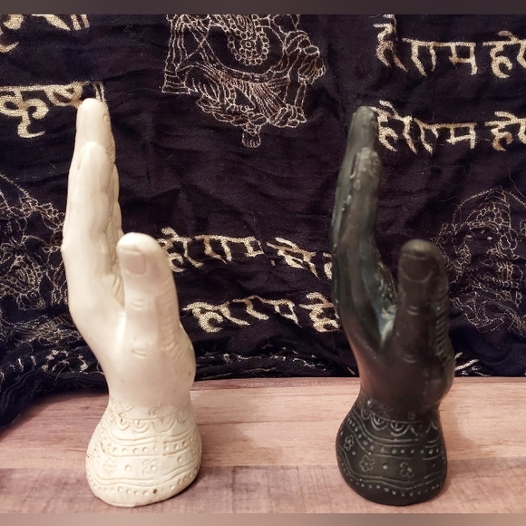 2 LOT Ancient Hamsa Hand of Fatima Hand of God Evil Eye of Protection Palmistry - Picture 2 of 5